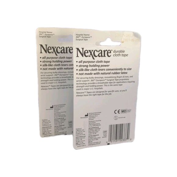 (2 Packs) Nexcare Durable Cloth Tape, 1 in x 10 yd, 2 Count NEW - Picture 4 of 8